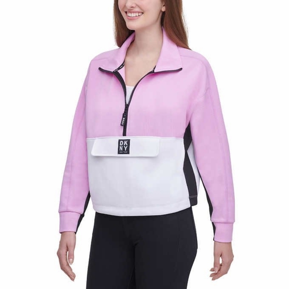 DKNY Sport Half Zip Pullover Sweatshirt - Picture 2 of 16